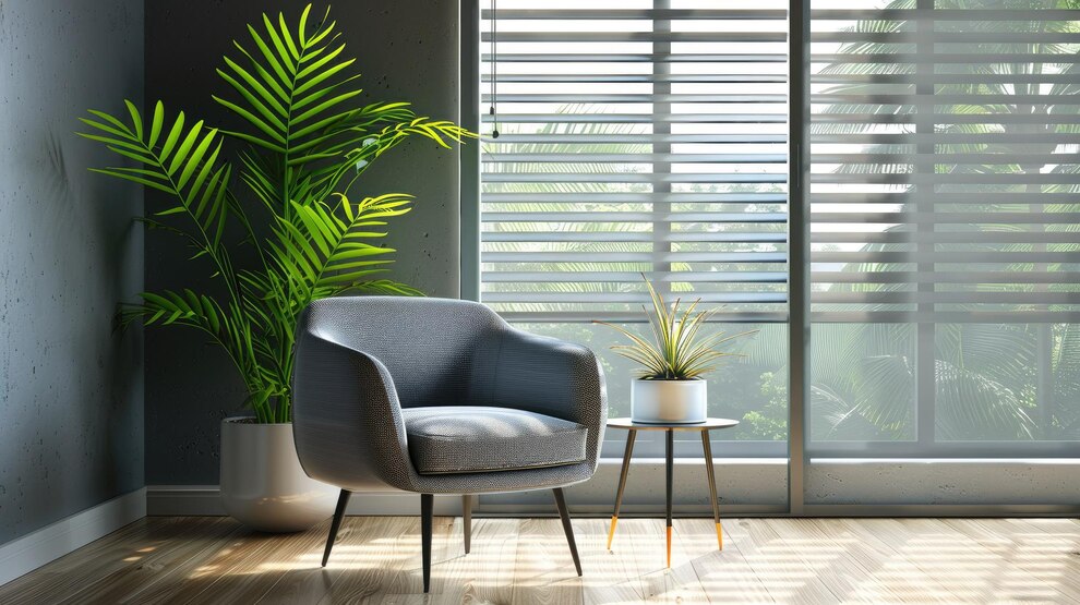 modern-armchair-green-houseplant-near-large-window-with-blinds-spacious-room-interior_1162141-39410